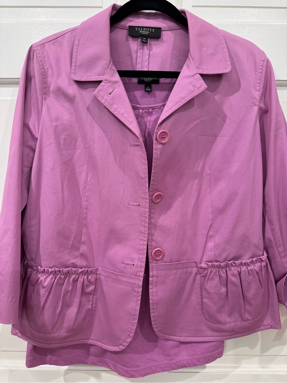 Talbots Lavender-Pink Button Front Blazer Jacket